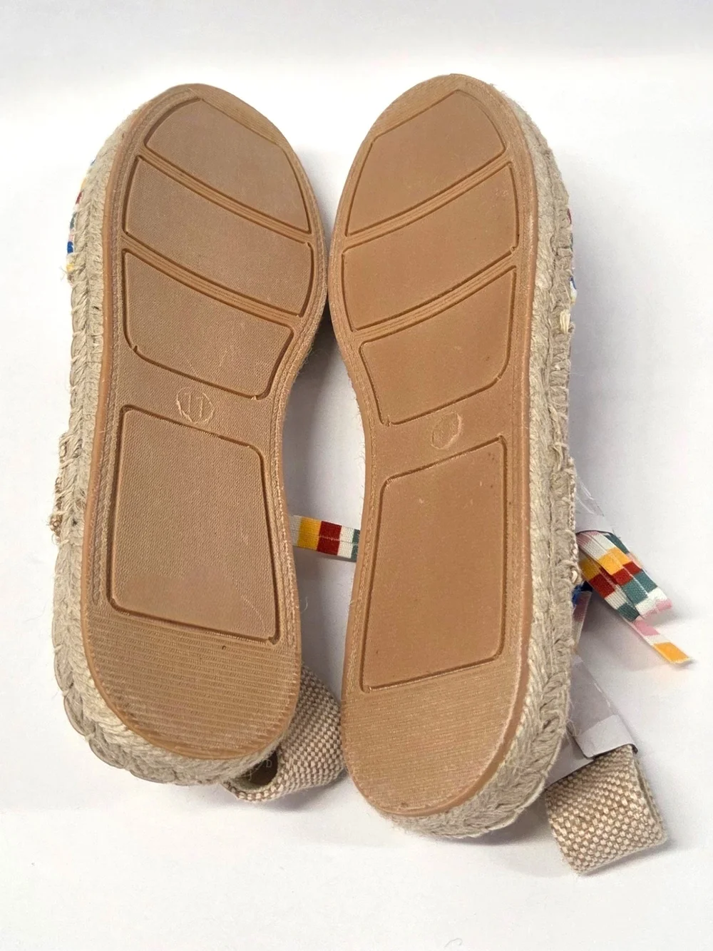 JustFab Ayla Rainbow Striped Espadrille Sandals Ankle Ties Size 11 NWOT